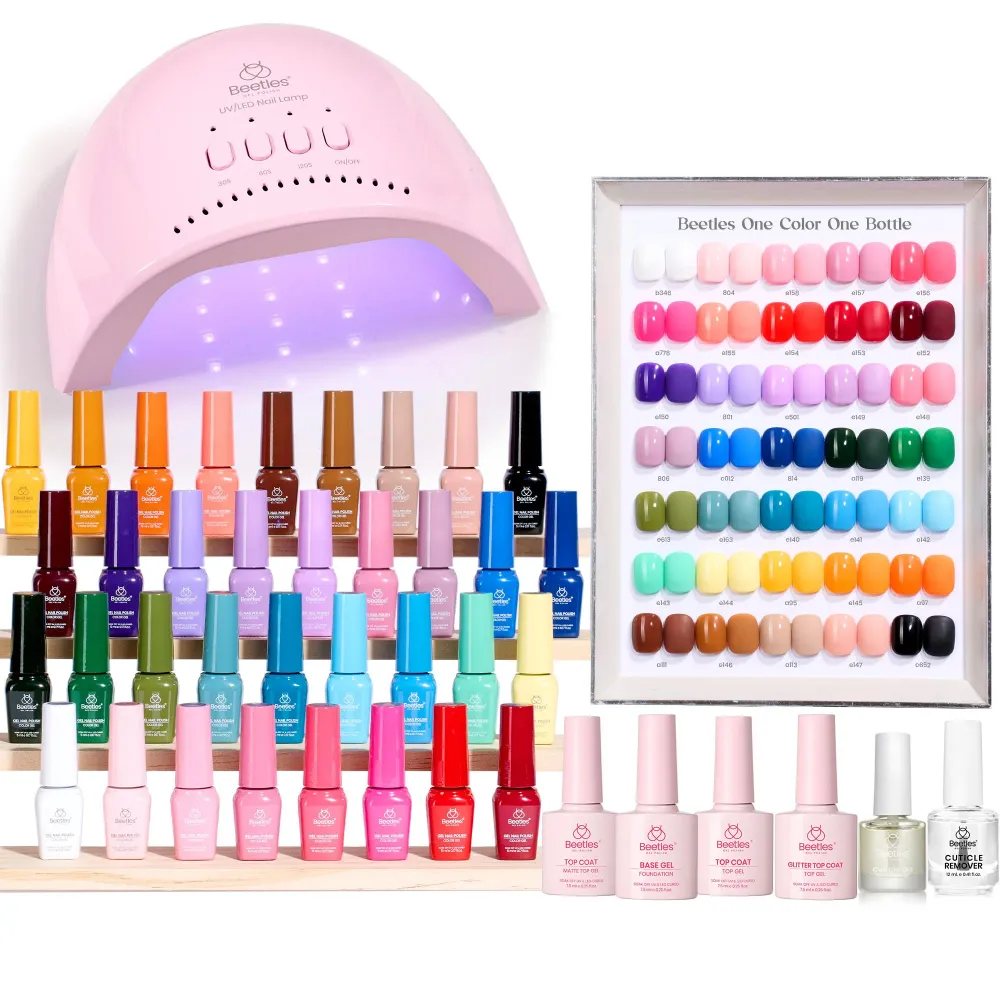 Beetles Gel Polish Kit – 68 pièces avec lampe UV et 35 couleurs Mood Mosaic