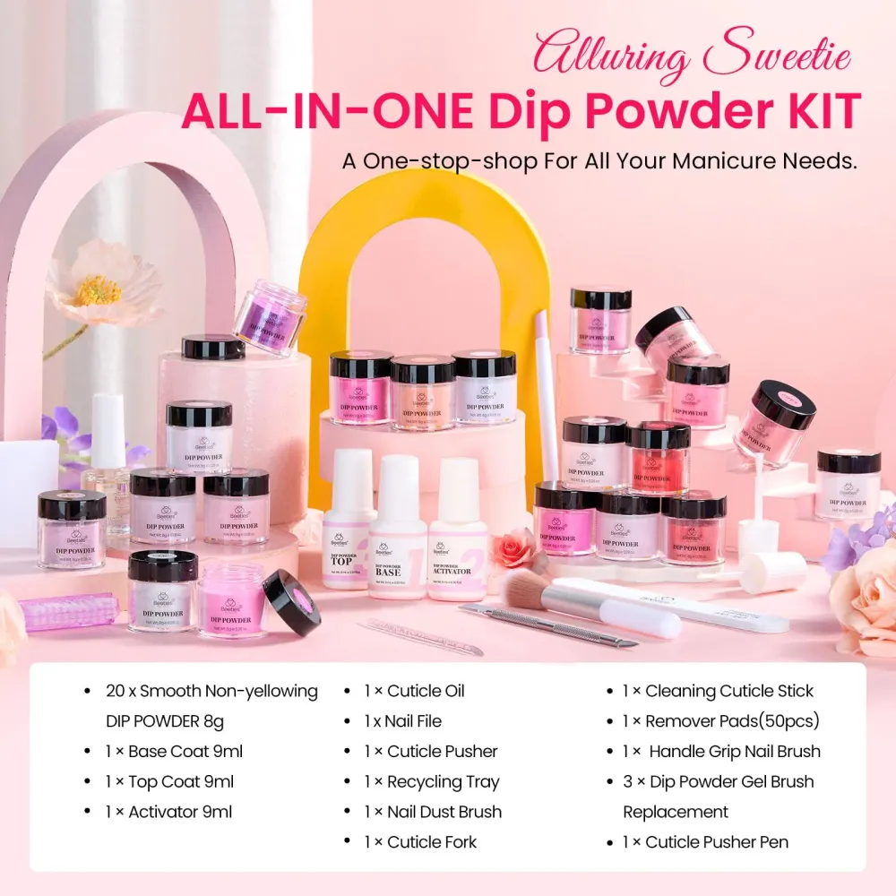 Kit Beetles Dip Powder Ongles – 36 pièces, 20 couleurs nude et vives, sans lampe UV – Collection Séduisante et Douce beetl...