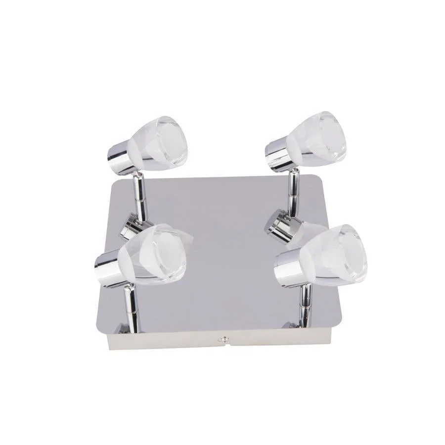Beldi 26101-C4 - Plafonnier 4 Lumières de la Collection Tasman, 9.84'' X 9.84'' , Argenté - Liquidation Vente Finale