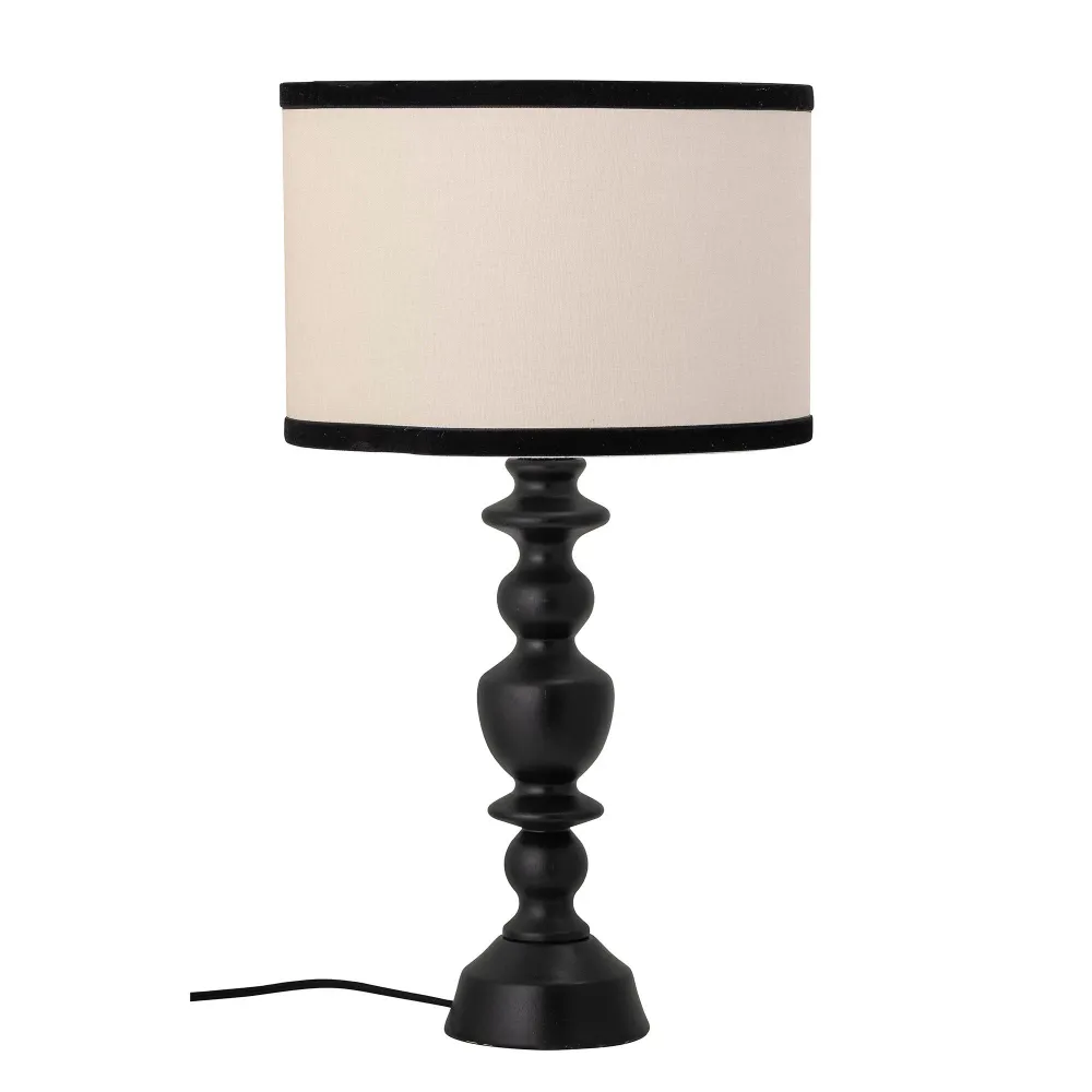 Bloomingville, Lampe de table Sela, Noir, Bois de caoutchouc