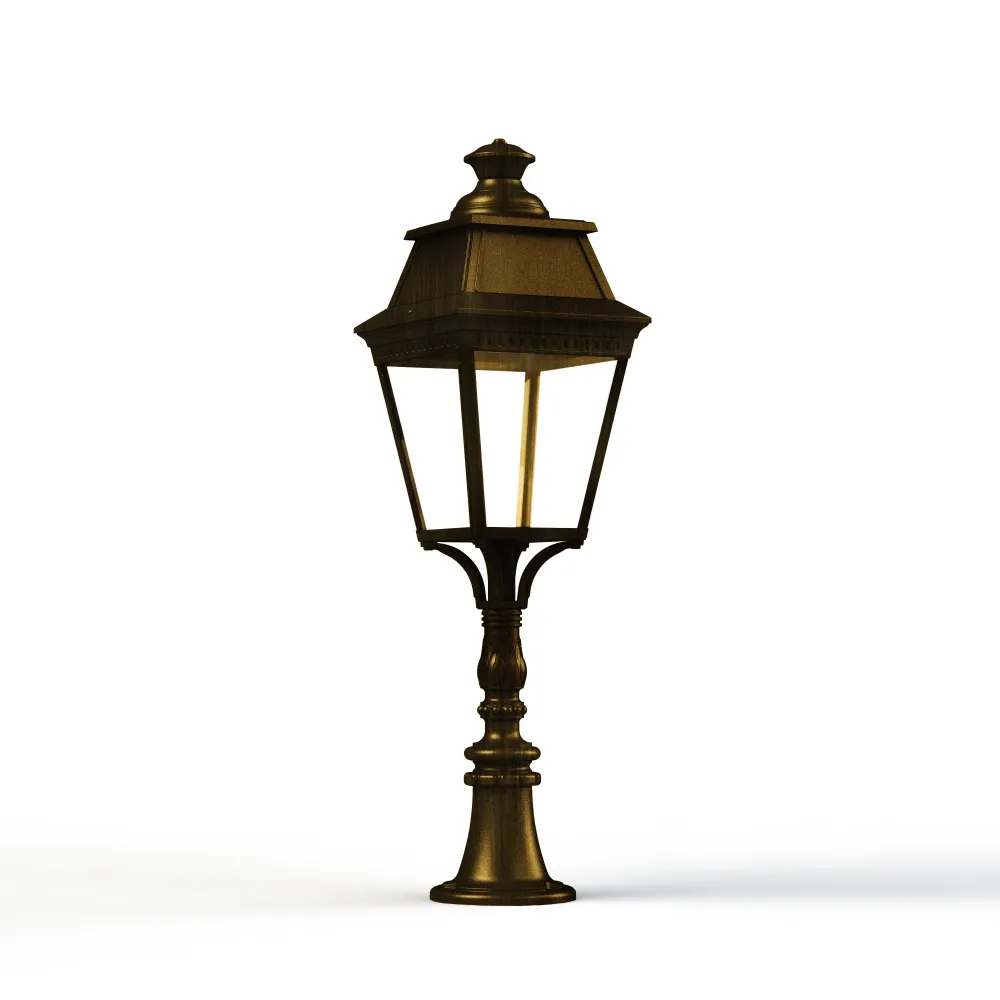 Borne Avenue 3 N°6 LED Warm Patine dorée 009 Diffuseur clair 103223009