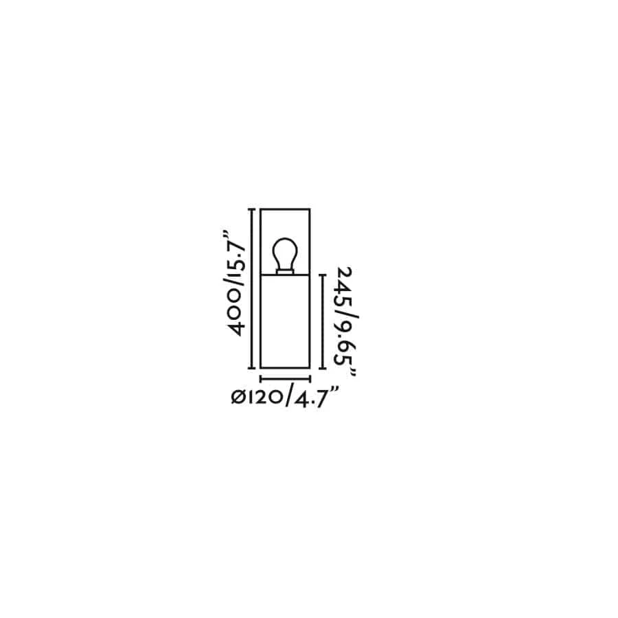 Borne extérieure KILA gris foncé verre transparent H400 1x15W IP65