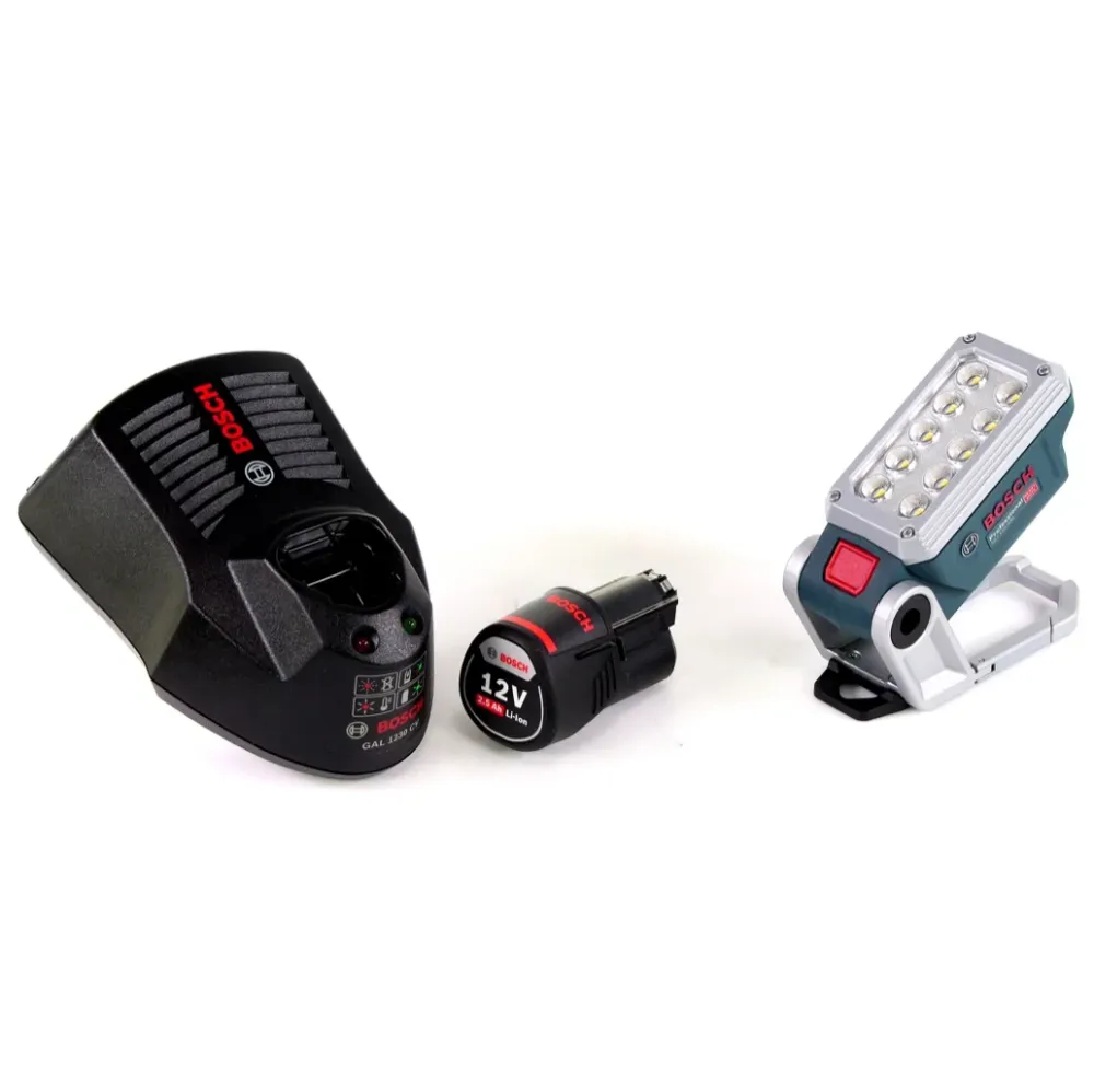 Bosch GLI 12V-330 DeciLED Lampe sans fil Professional + 1x Batterie 2,5 Ah + Chargeur Bosch Professional