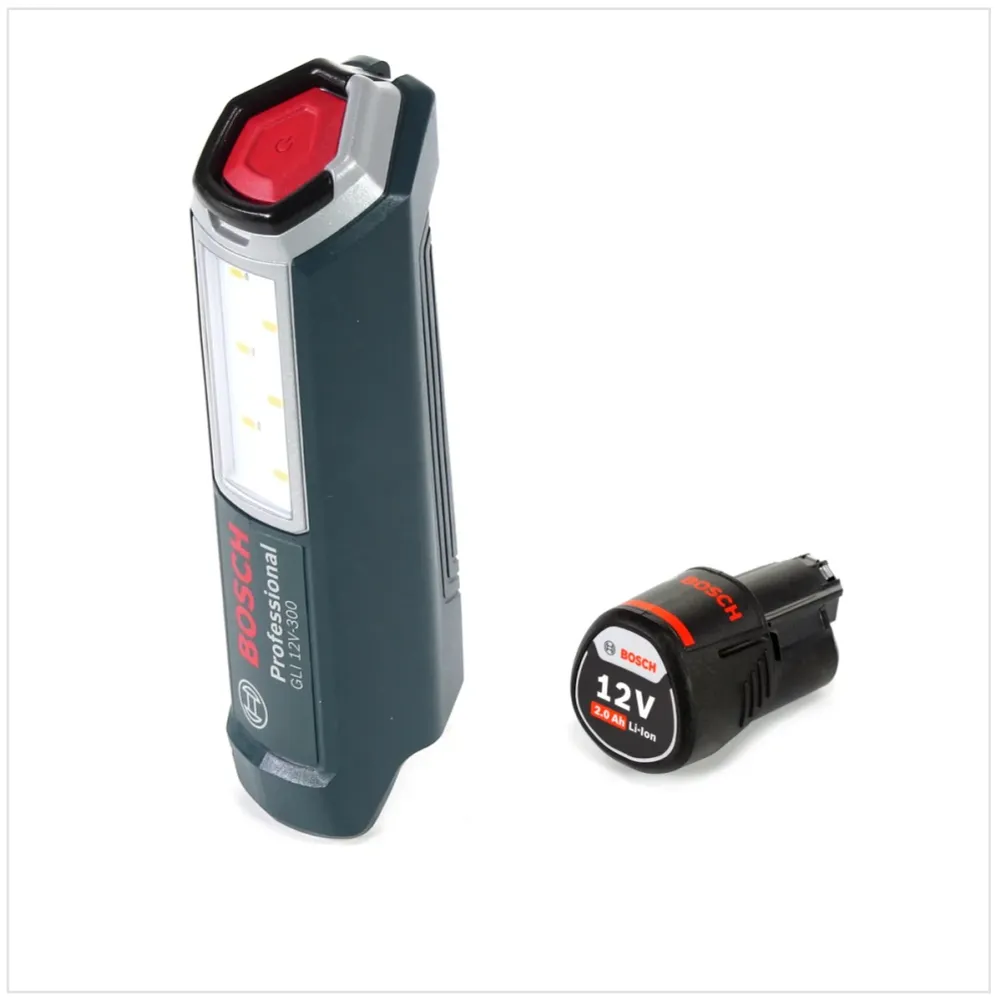 Bosch Professional GLI 12V-300 Lampe sans fil + 1x Batterie GBA 12V 2,0 Ah - sans Chargeur