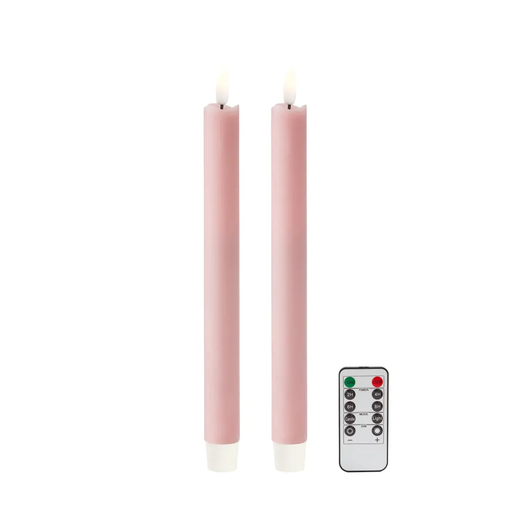Bougie LED rose - Lot de 2