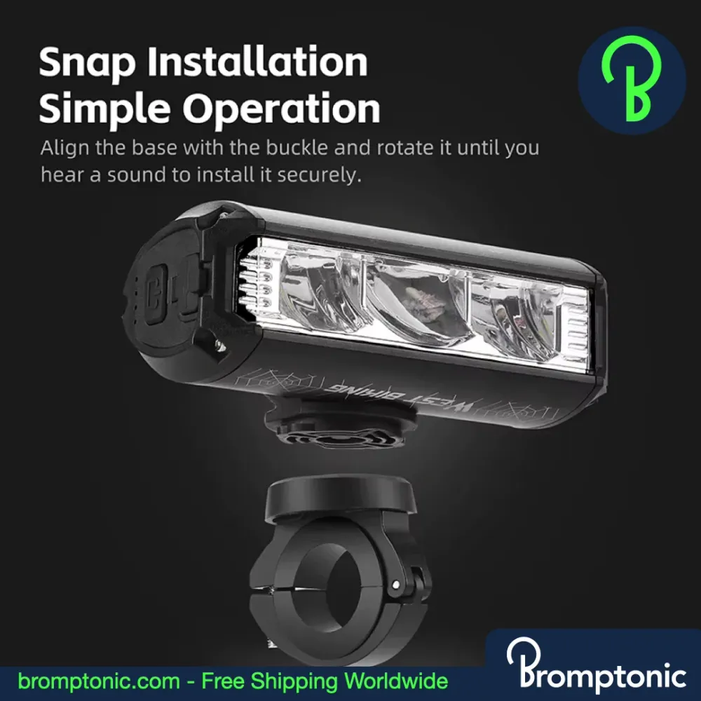 Brompton 1750 Lumens 3LED Bike Light - Lampe frontale à guidon grand angle