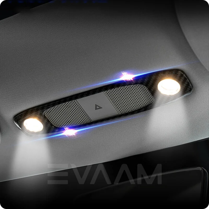 Cache de lampe de lecture en fibre de carbone EVAAM® pour Tesla Model 3/Y (2017-2023)