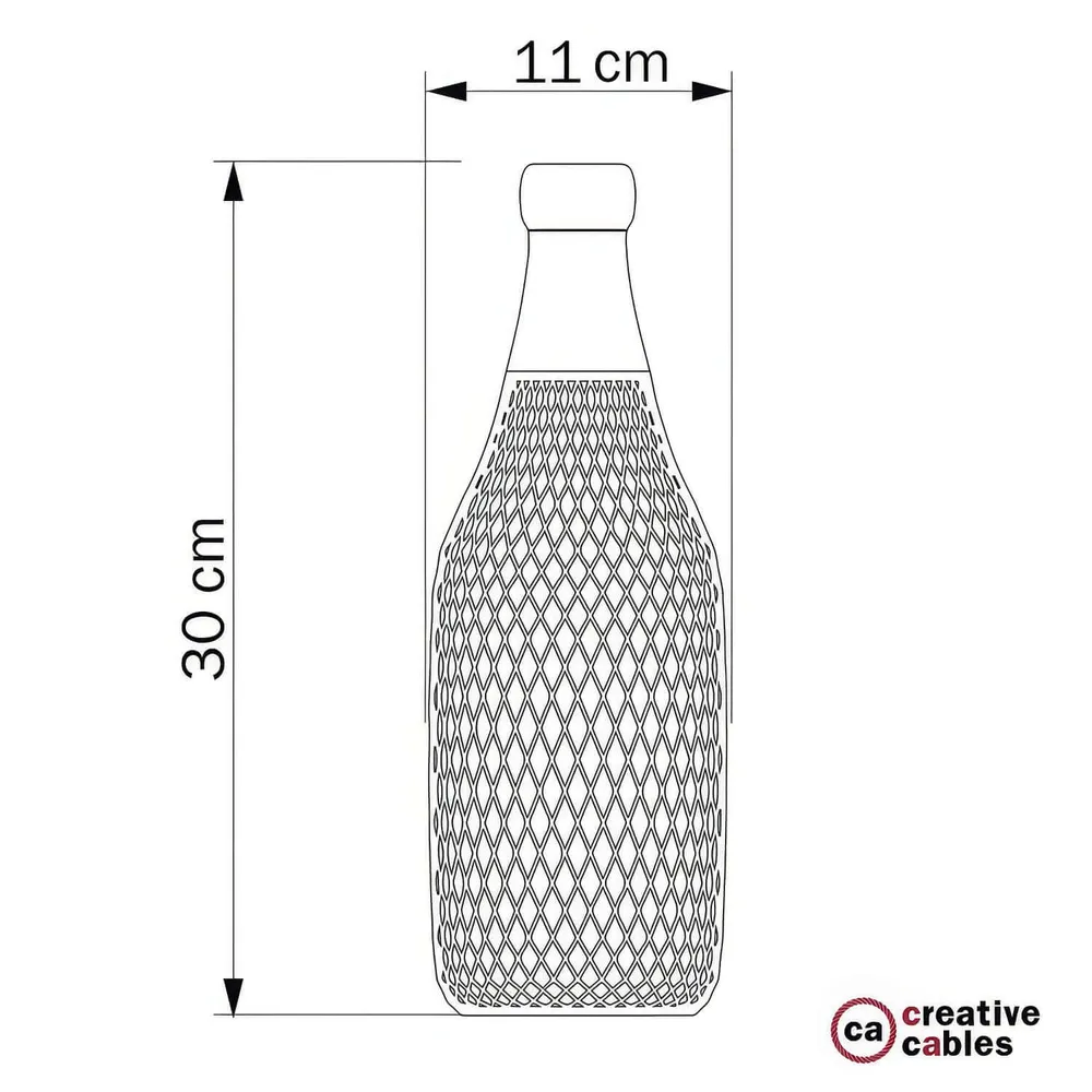 Cage abat-jour bouteille Magnum en métal - Blanc