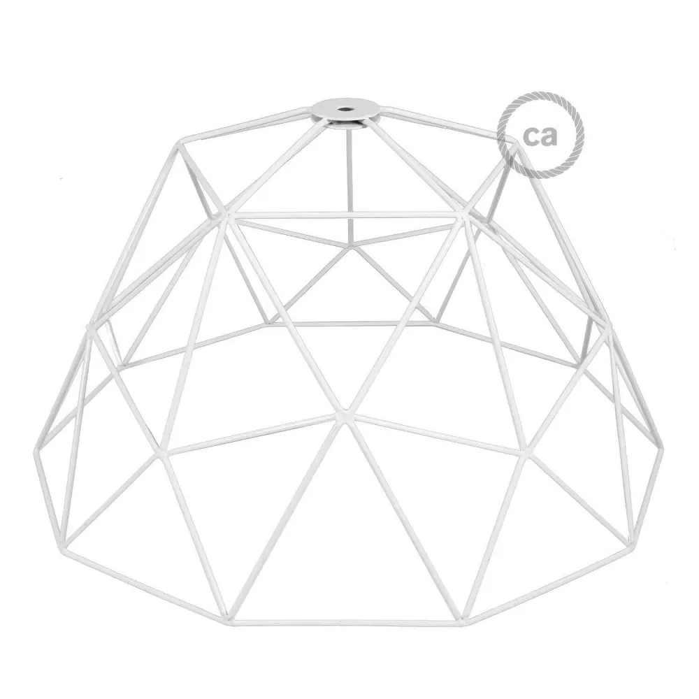 Cage XL abat-jour Dome en métal avec douille E27 - Blanc