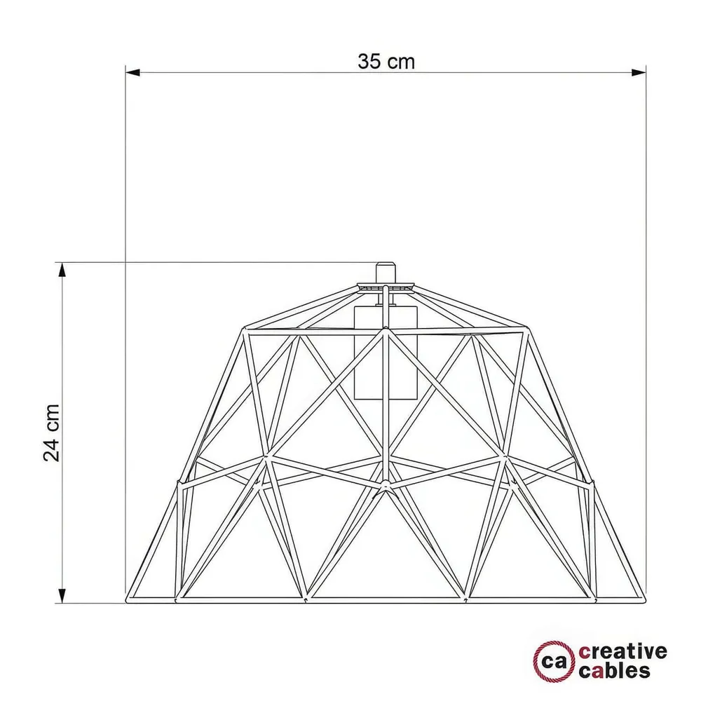 Cage XL abat-jour Dome en métal avec douille E27 - Blanc