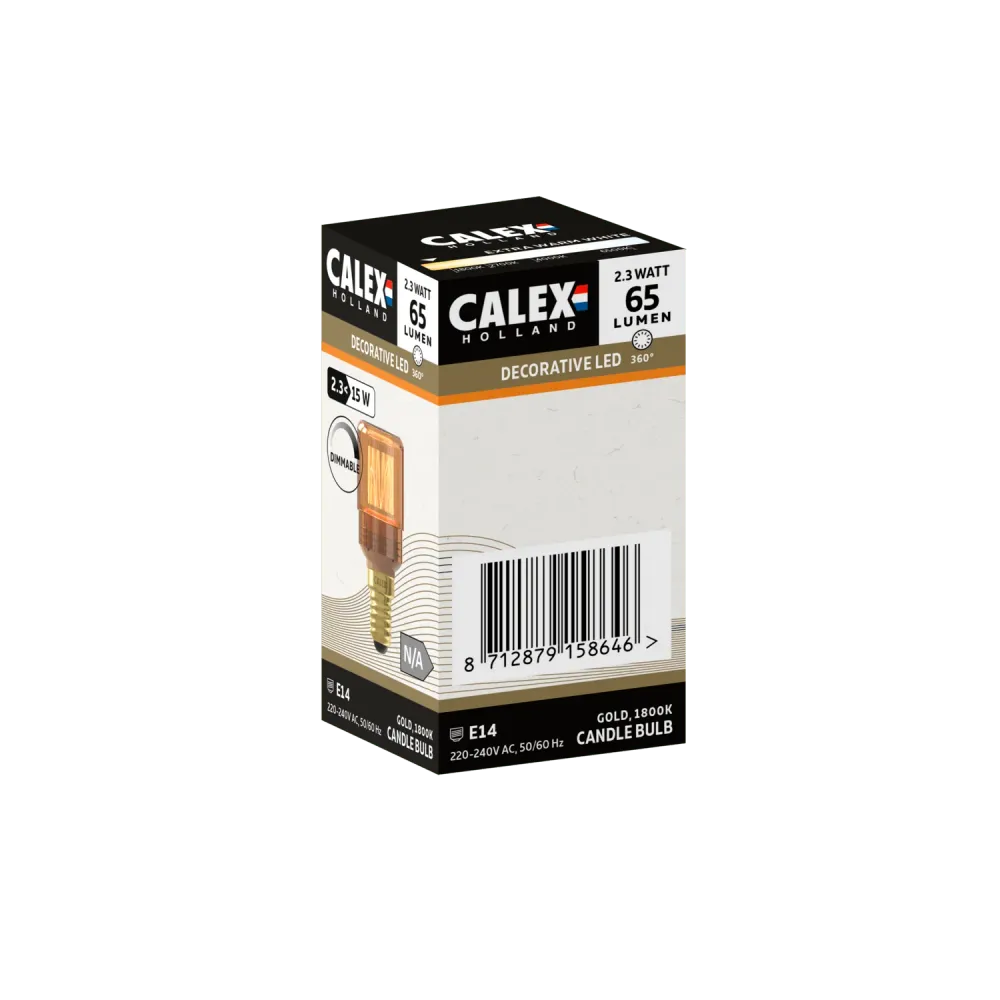 Calex Ampoule LED Crown - E14 - T30 - Or