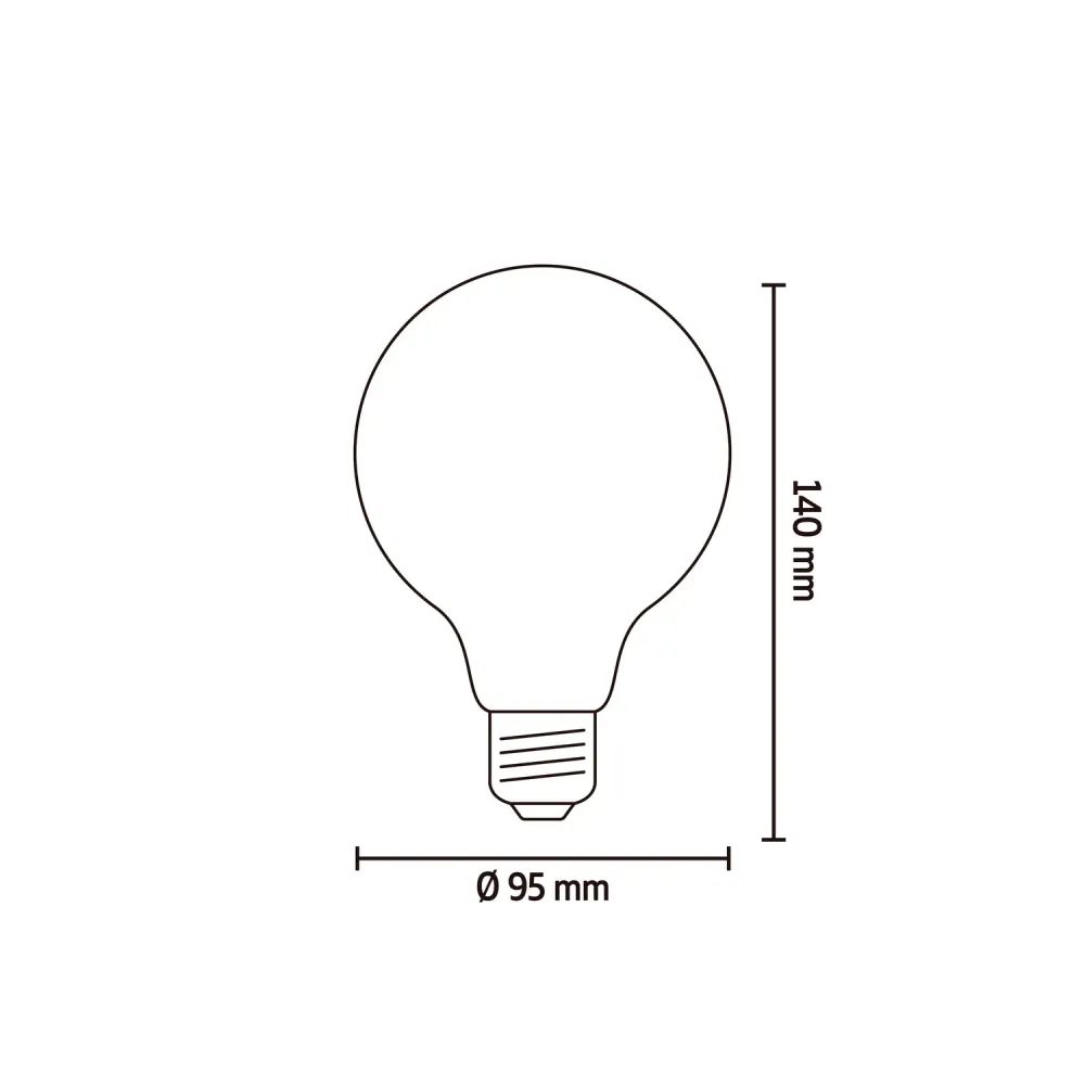 Calex Ampoule LED à filament spiralé - E27 - G95 - Titane