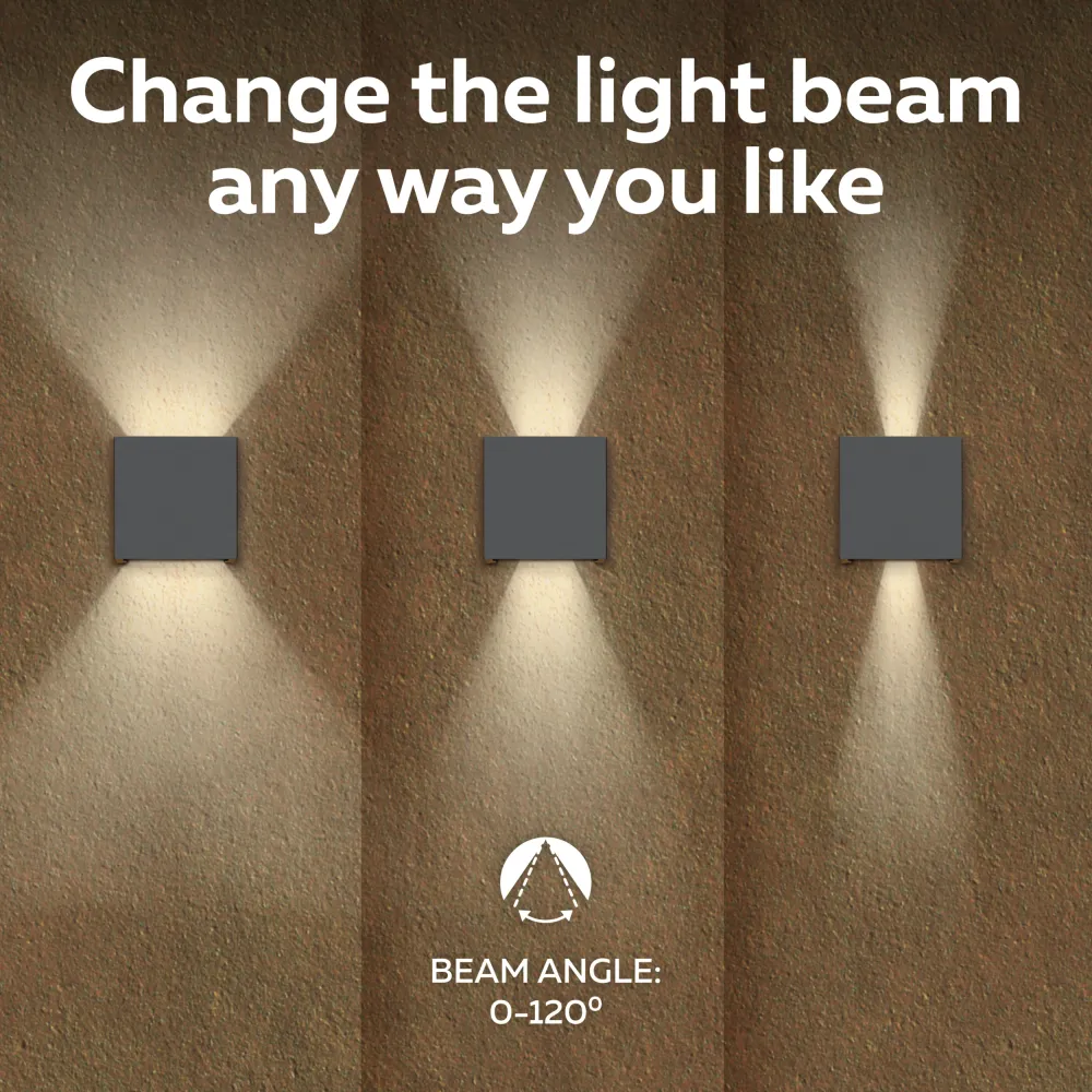 Calex Applique Murale LED Bari - Up & Down - Anthracite