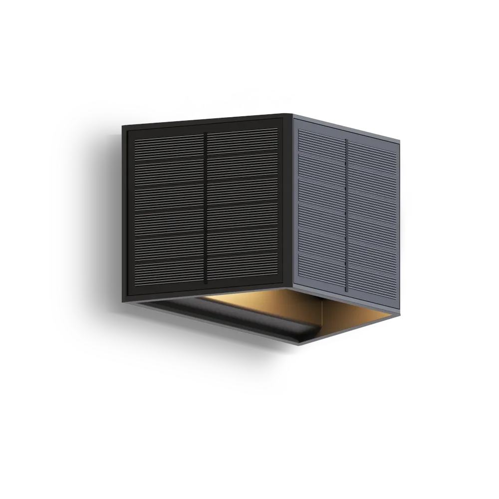 Calex Applique Murale Solaire Caserta - Up & Down - Noir