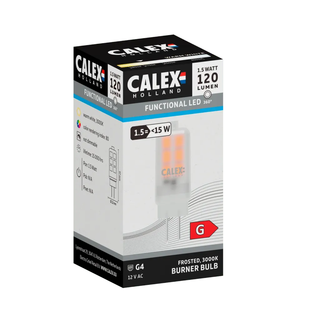 Calex Lampe LED brûleur SMD - G4 - 12V - Blanc