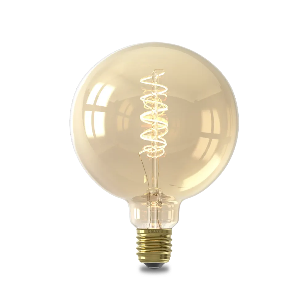 Calex Lampe LED à filament Flex - E27 - G125 - Or