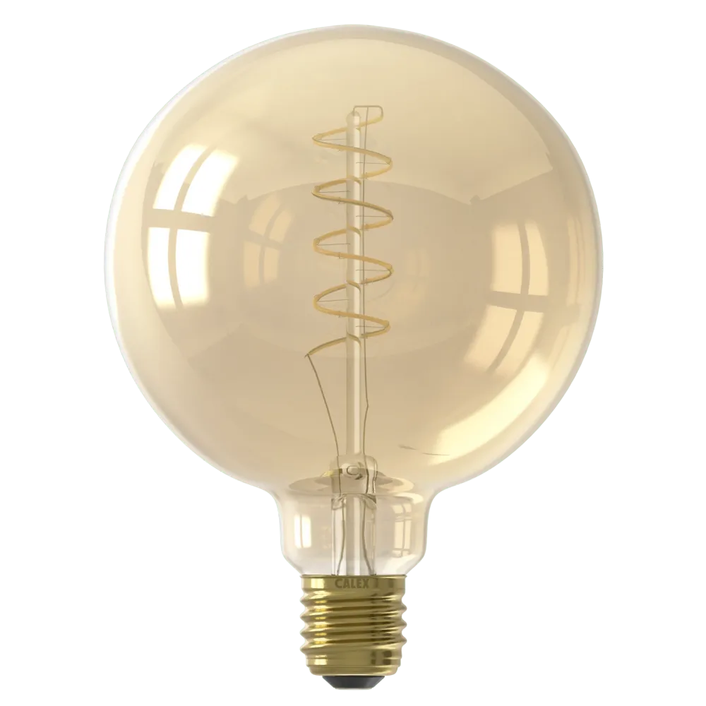 Calex Lampe LED à filament Flex - E27 - G125 - Or
