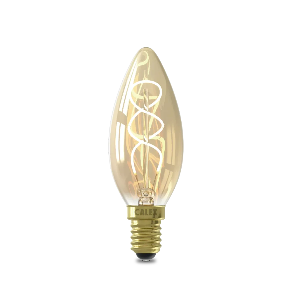Calex Lampe LED à filament spirale - E14 - B35 - Or