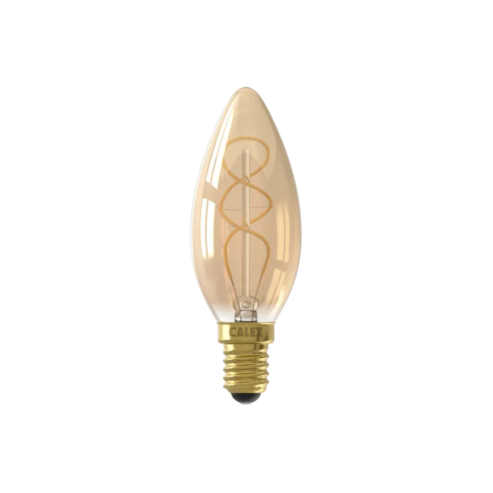 Calex Lampe LED à filament spirale - E14 - B35 - Or