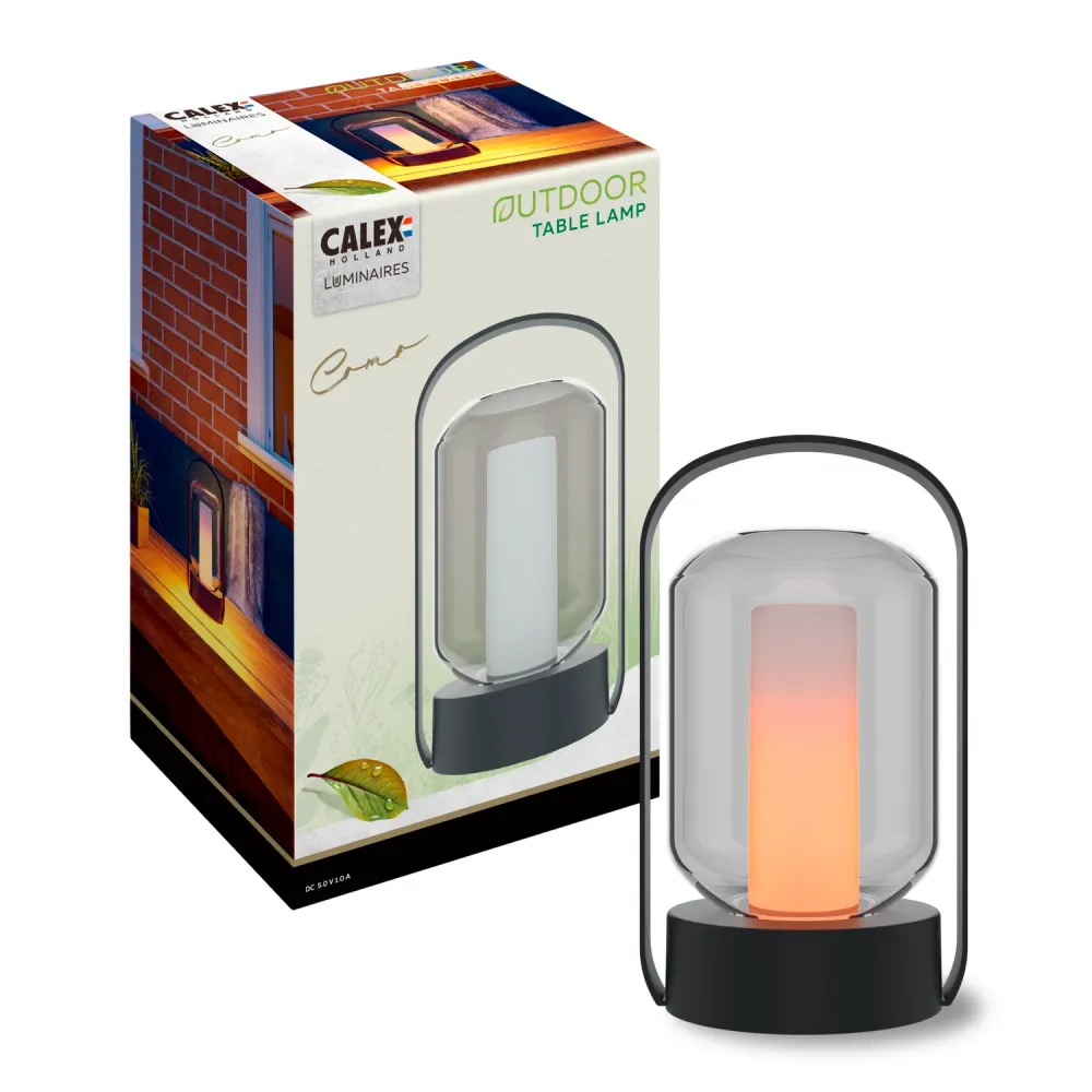 Calex Lanterne de Table Extérieure Como - Rechargeable - Noir