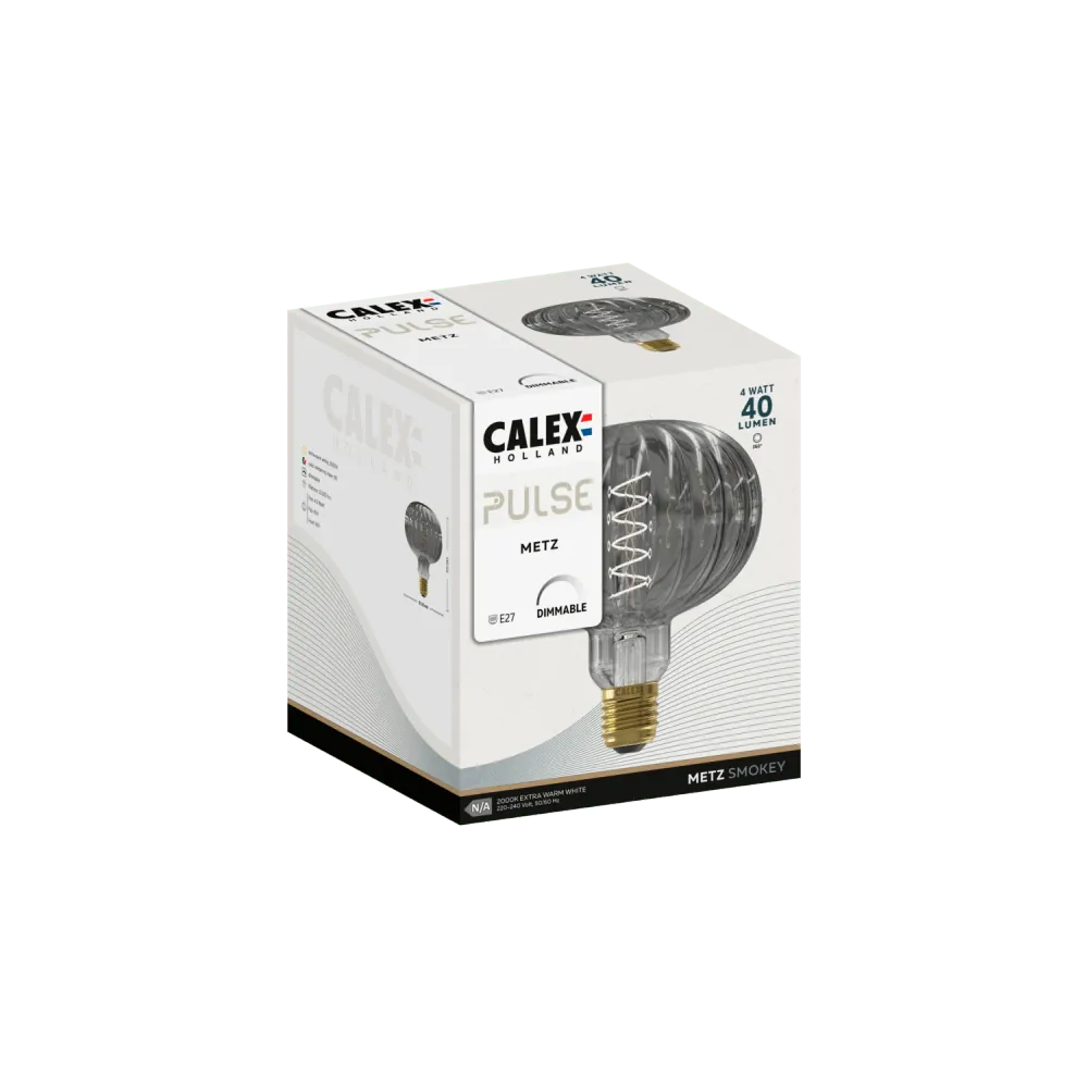 Calex Metz Ampoule - E27 - Filament - Fumé