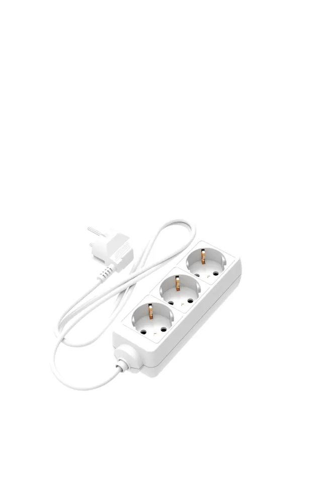 Calex Receptacle - 3-way - White - 1.4m cable