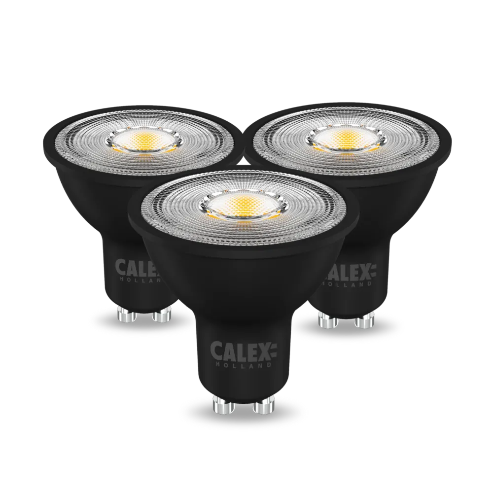 Calex Réflecteur LED - Lot de 3 - GU10 - CCT - Noir