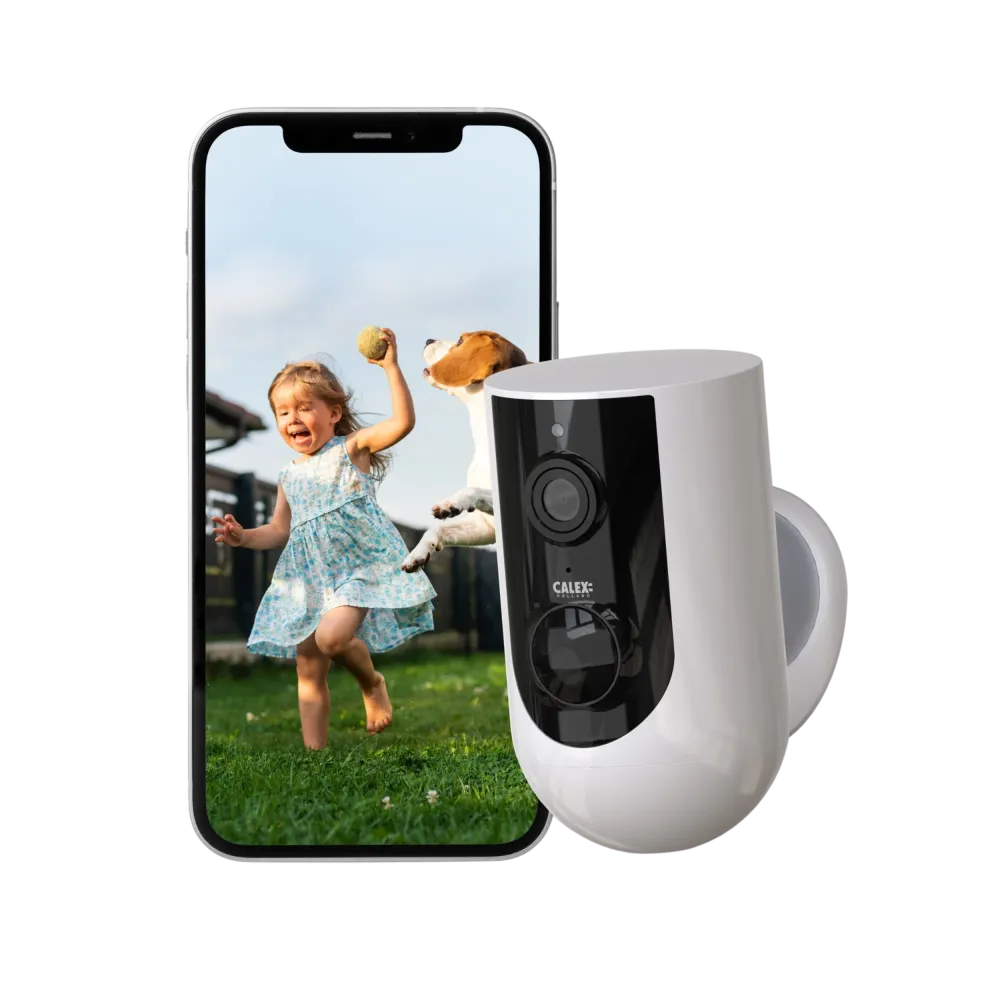Calex Smart Caméra Extérieure - 2K - Sans fil - Blanc