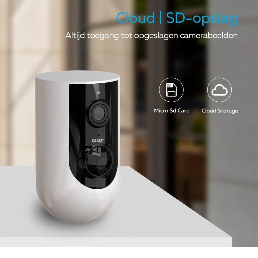 Calex Smart Caméra Extérieure - 2K - Sans fil - Blanc