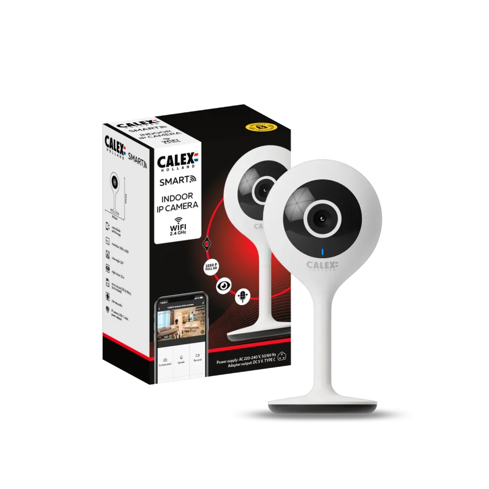 Calex Smart Caméra Intérieure - 1080P - Blanc - UK