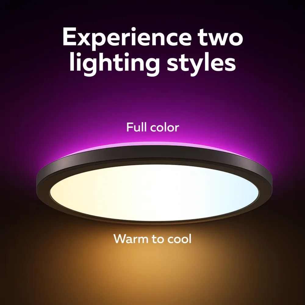 Calex Smart Plafonnier Halo - 30cm - RGB + CCT - Noir