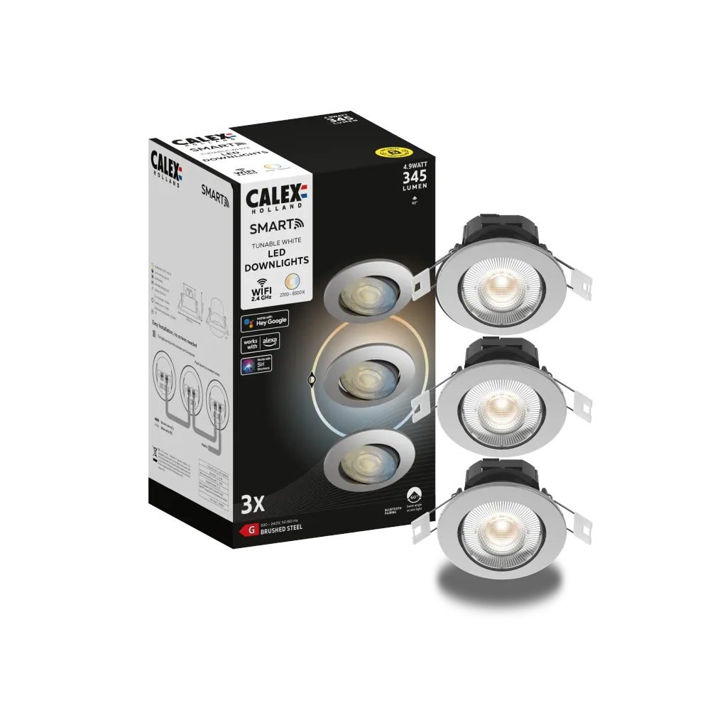 Calex Smart Spot Encastré - Lot de 3 - Gris