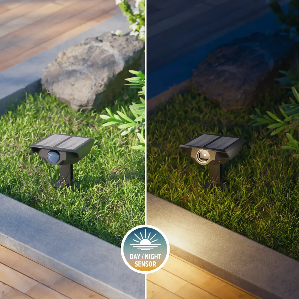 Calex Spot de Jardin Solaire Padoa - Lot de 2 - Noir