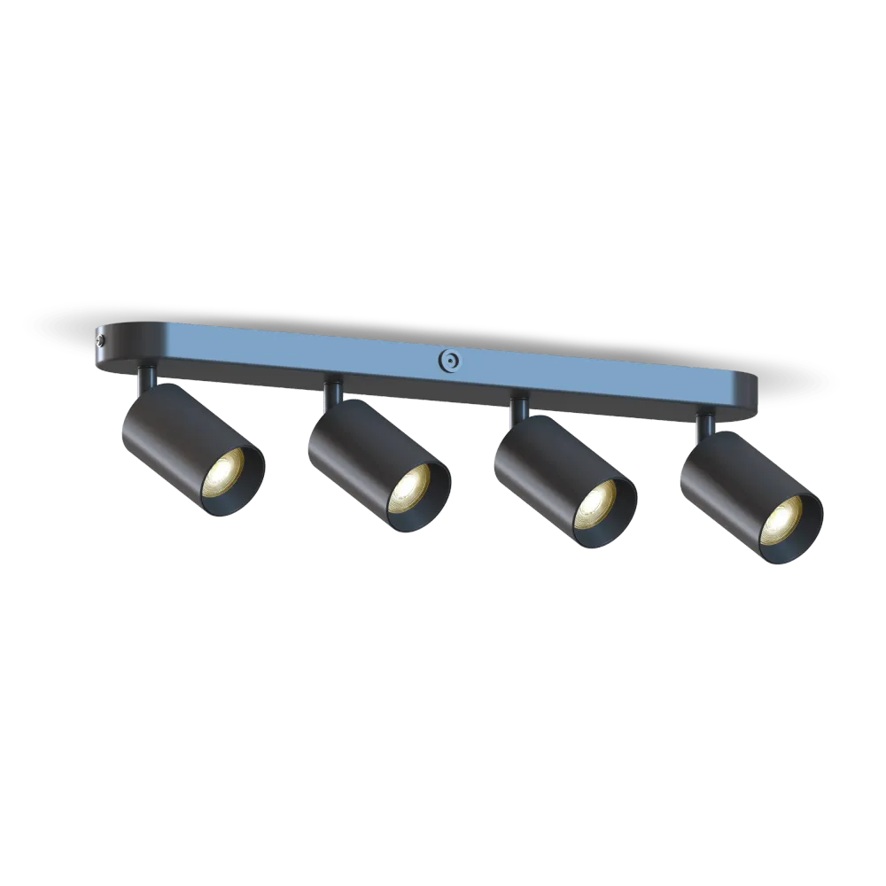 Calex Spot Plafonnier – 4x GU10 – Ovale – Noir