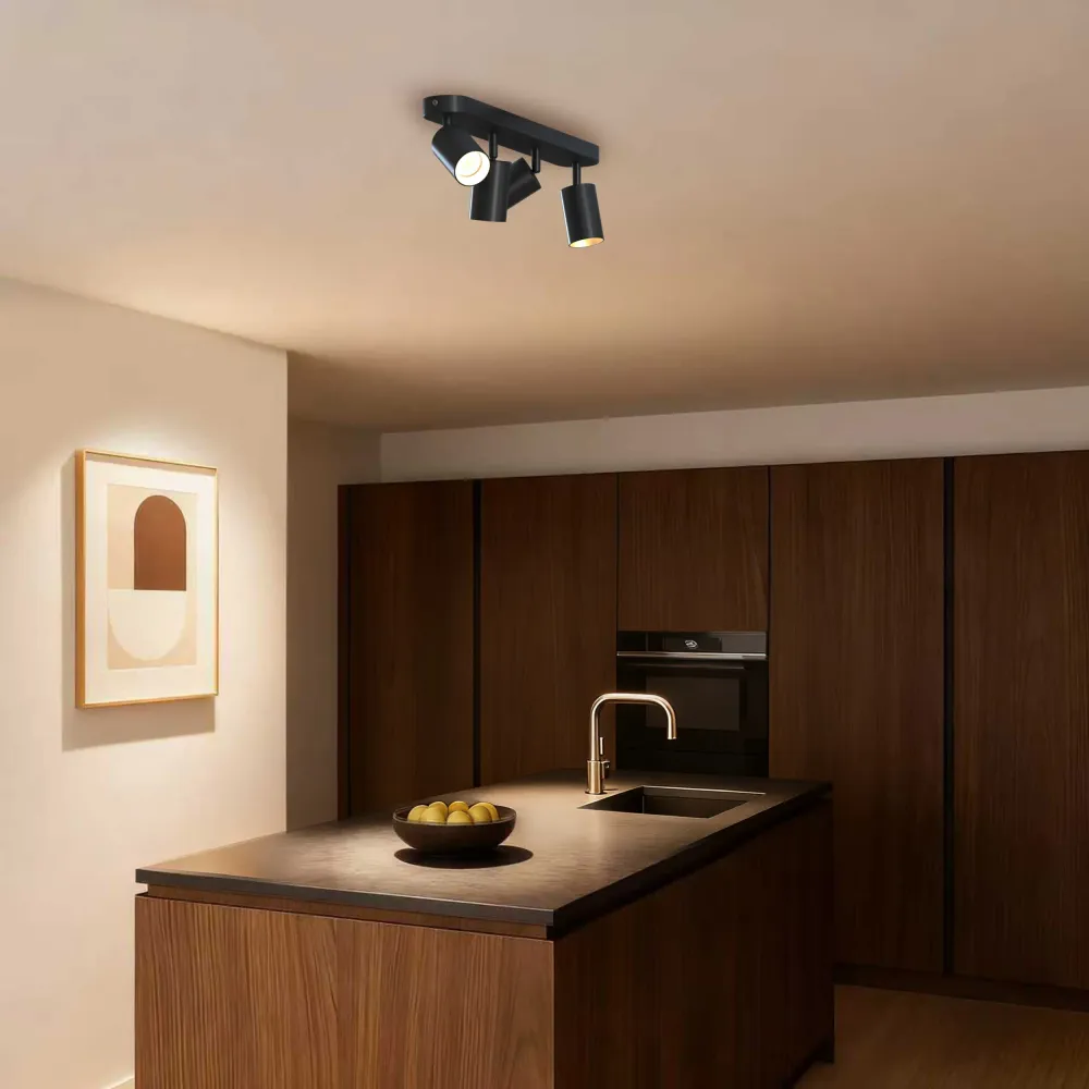 Calex Spot Plafonnier – 4x GU10 – Ovale – Noir