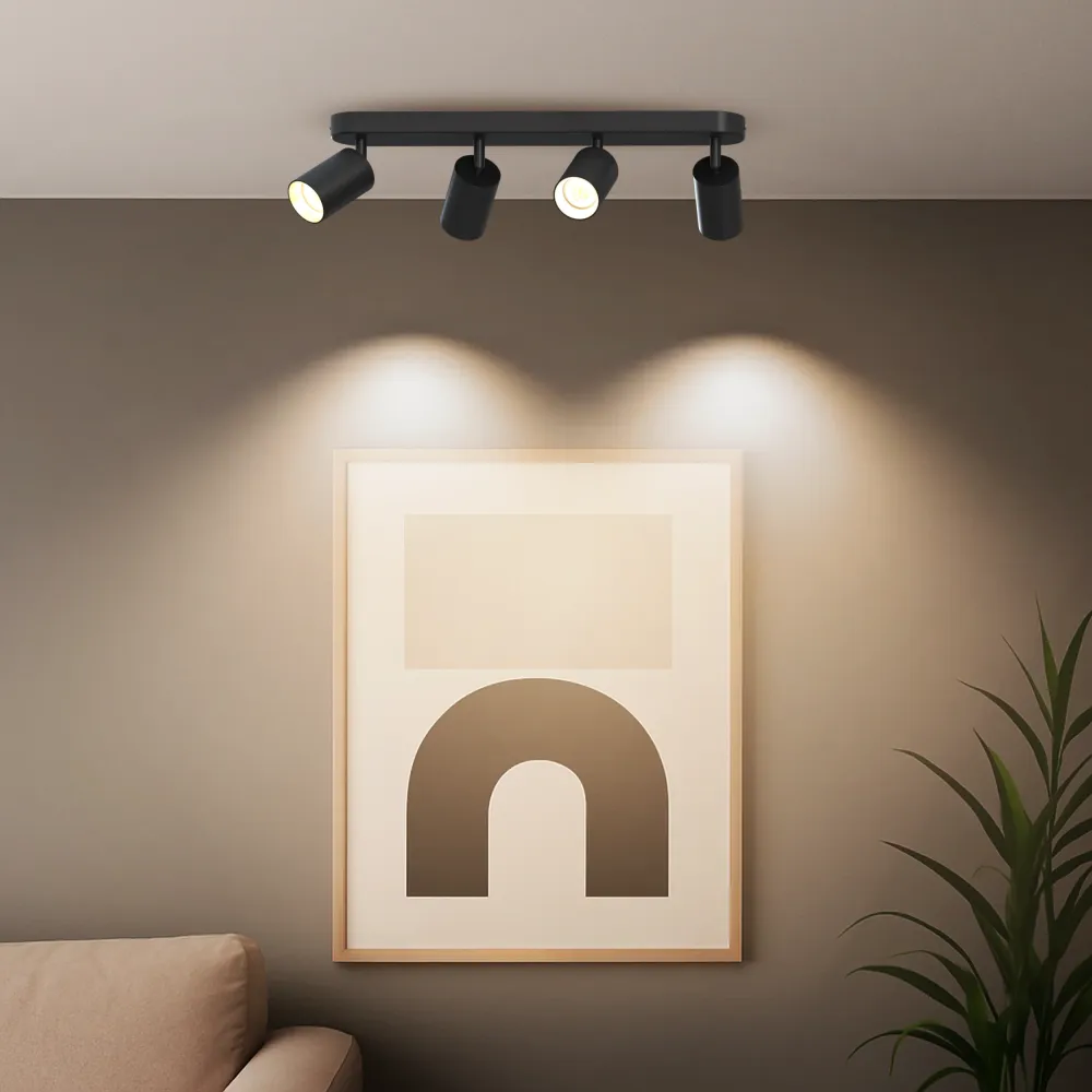 Calex Spot Plafonnier – 4x GU10 – Ovale – Noir