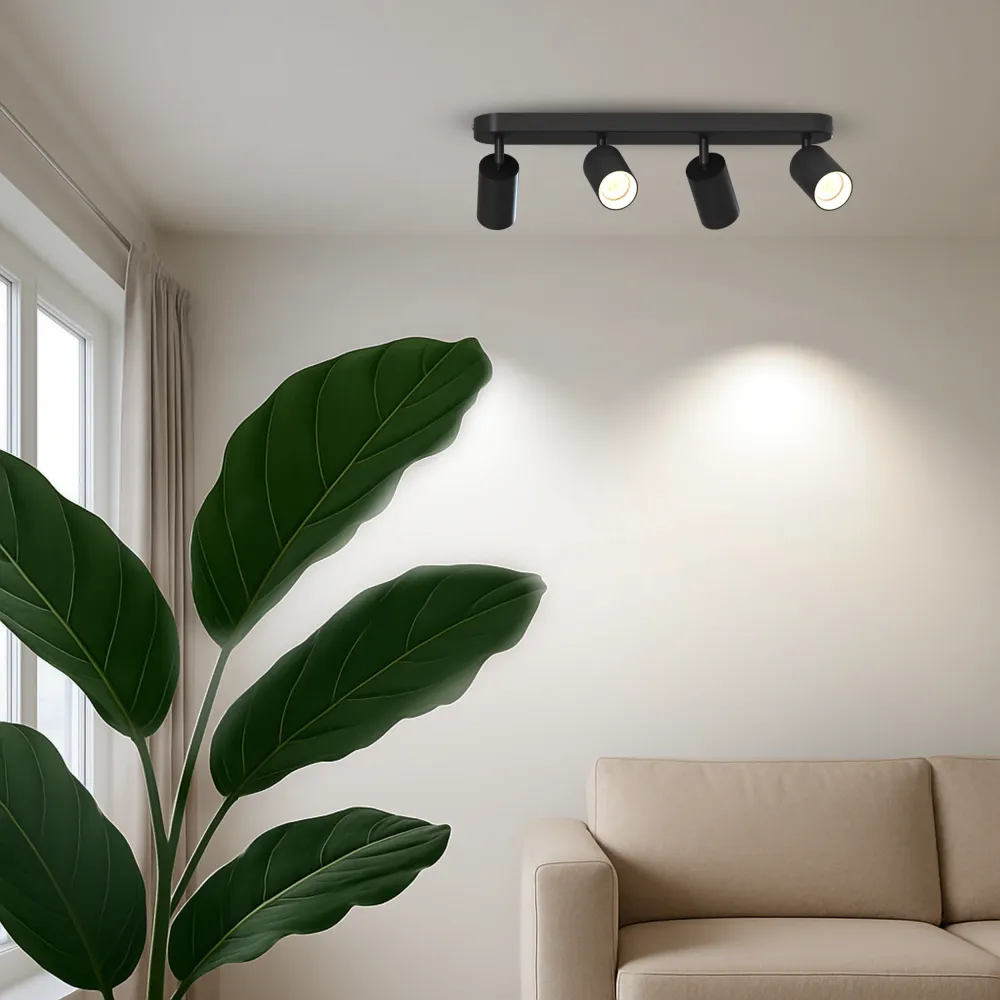Calex Spot Plafonnier – 4x GU10 – Ovale – Noir