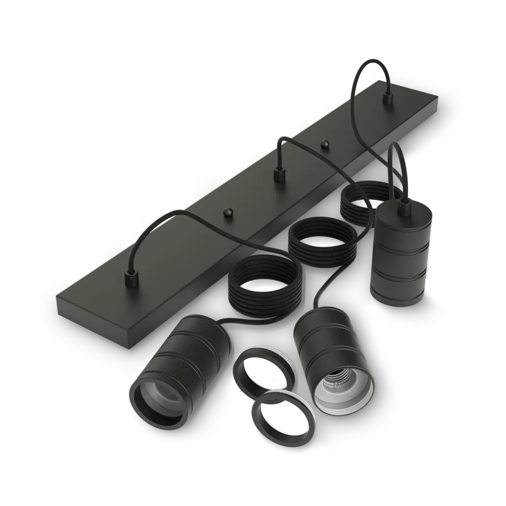 Calex Suspension Luminaire - 3x E27 - Noir