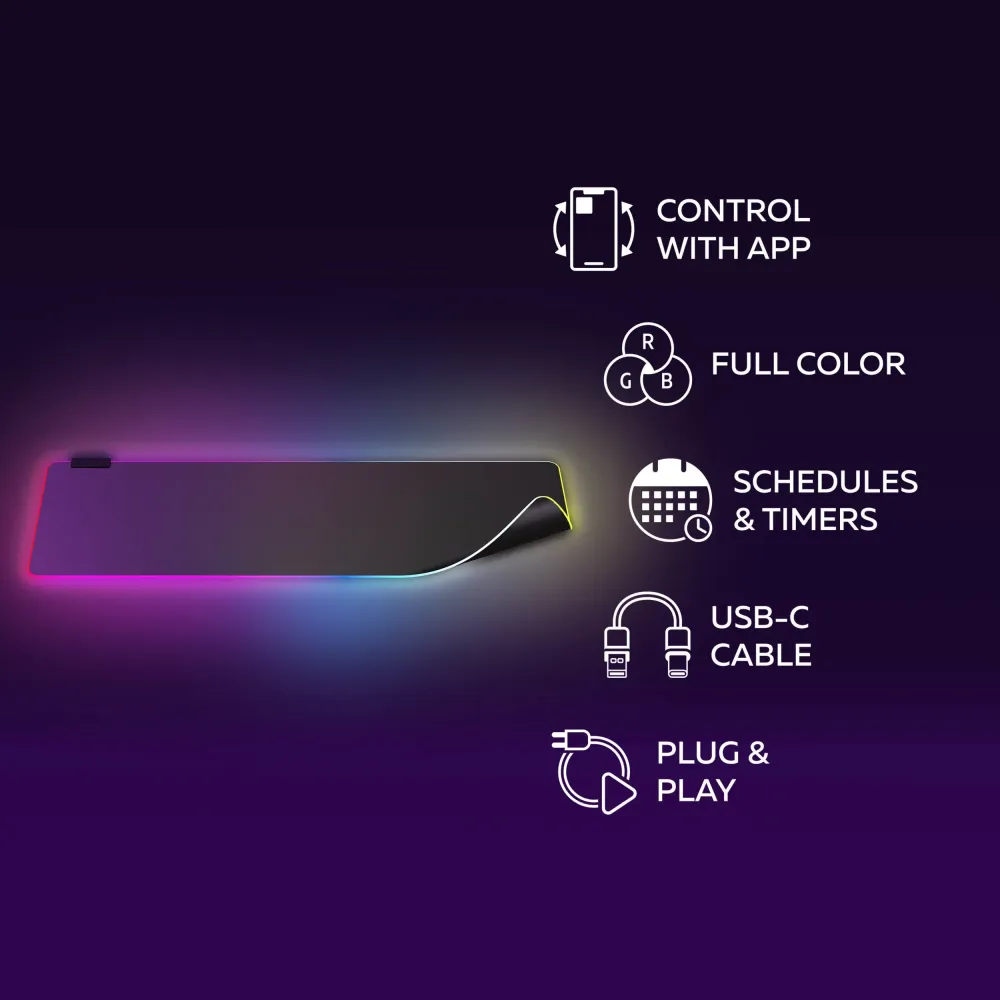 Calex Tapis de Souris Gaming XXL - 90 x 30cm - RGB