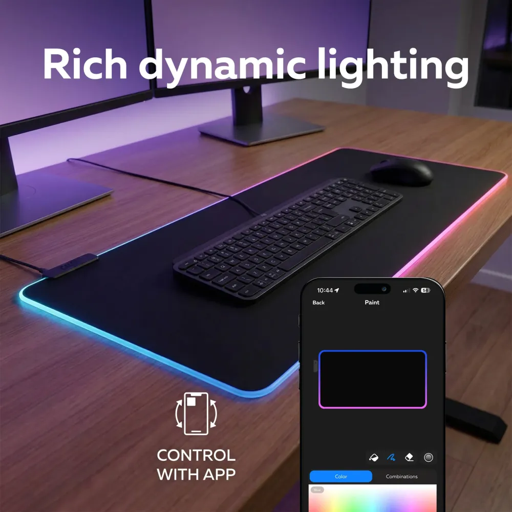 Calex Tapis de Souris Gaming XXL - 90 x 30cm - RGB