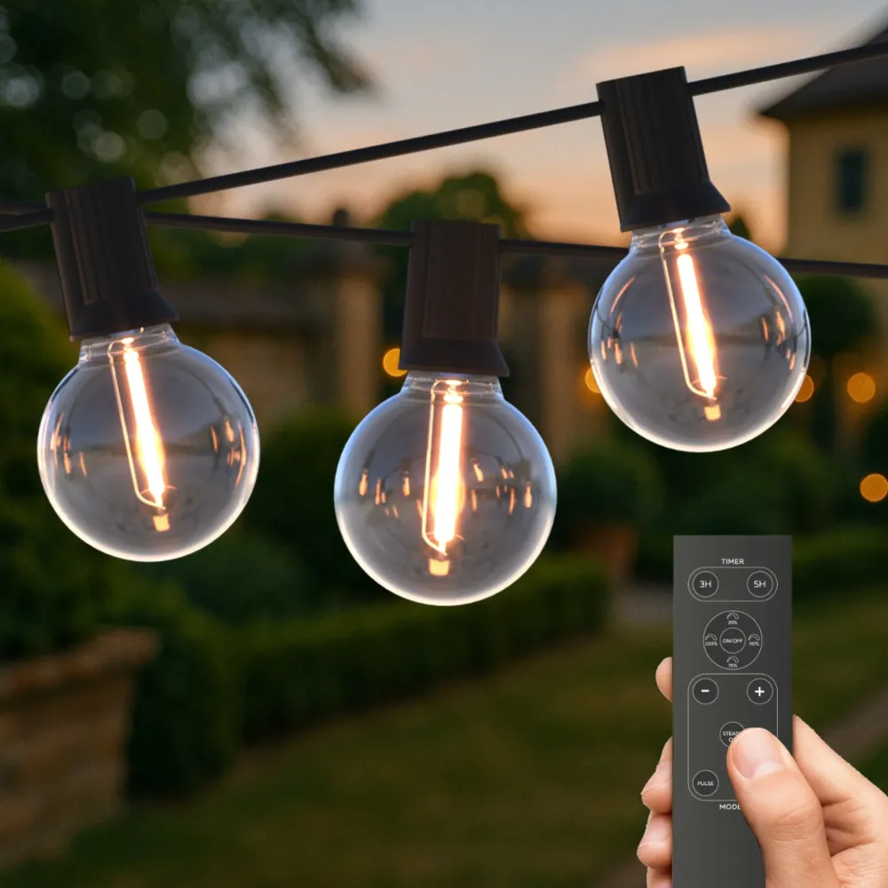 Calex Vista Guirlande Solaire - 10M - Noir