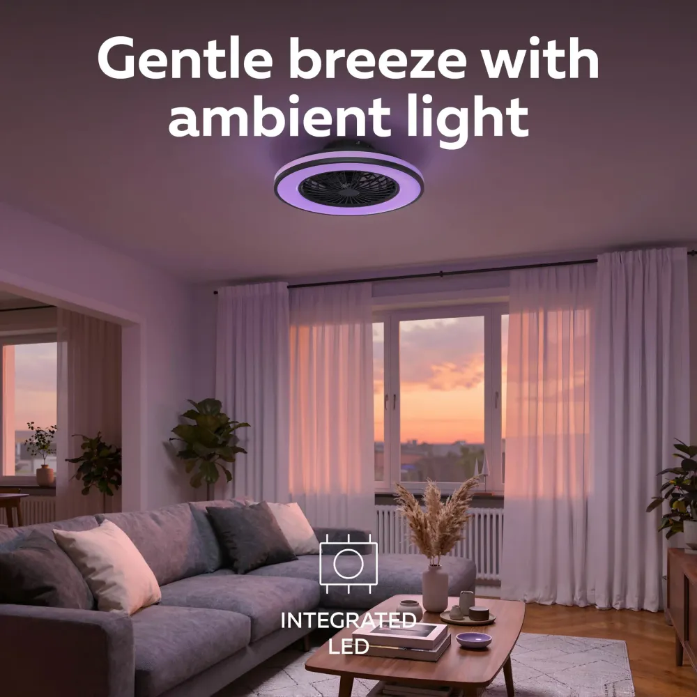 Ventilateur de Plafond LED Calex Ø49 cm – RGB+CCT – Blanc