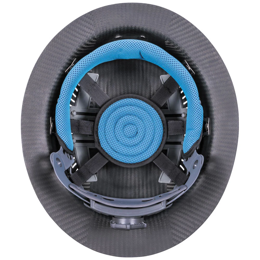 Casque de sécurité à visière intégrale ventilé en fibre de carbone Klein Tools SPARTAN, classe C avec lampe frontale, modè...
