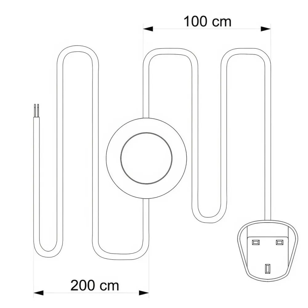 Câblage pour lampe avec câble blanc en coton de 3 m et fiche UK