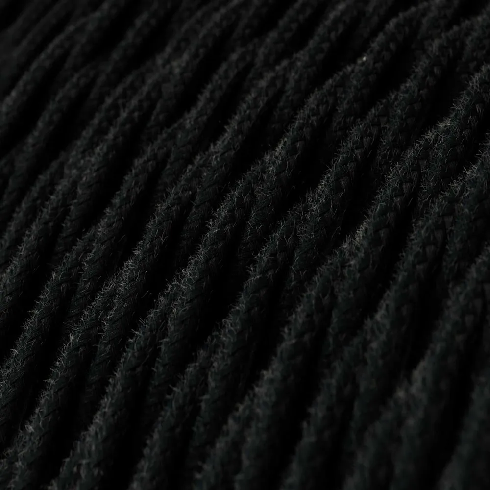 Câblage pour lampe avec câble noir tressé 1,80 m et fiche UK