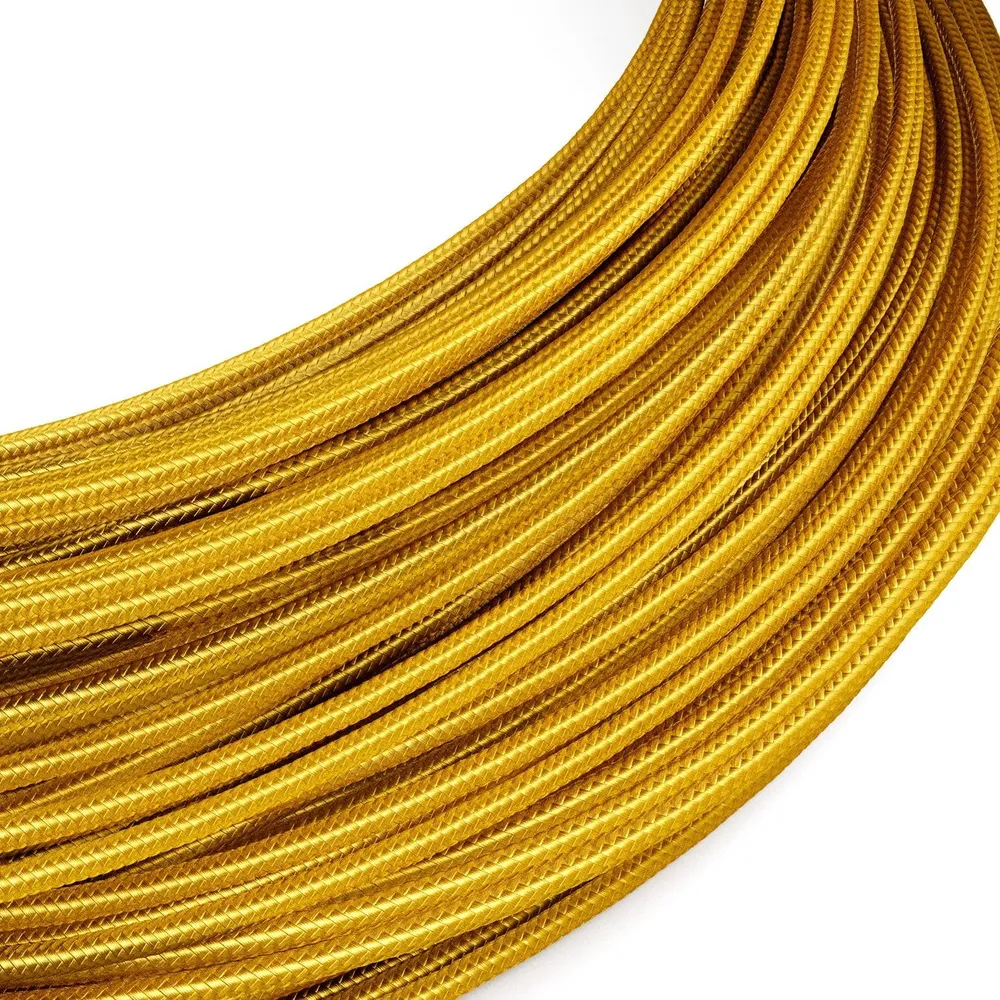 Câble alimentation Extra Basse Tension recouvert de tissu effet soie Or RM05