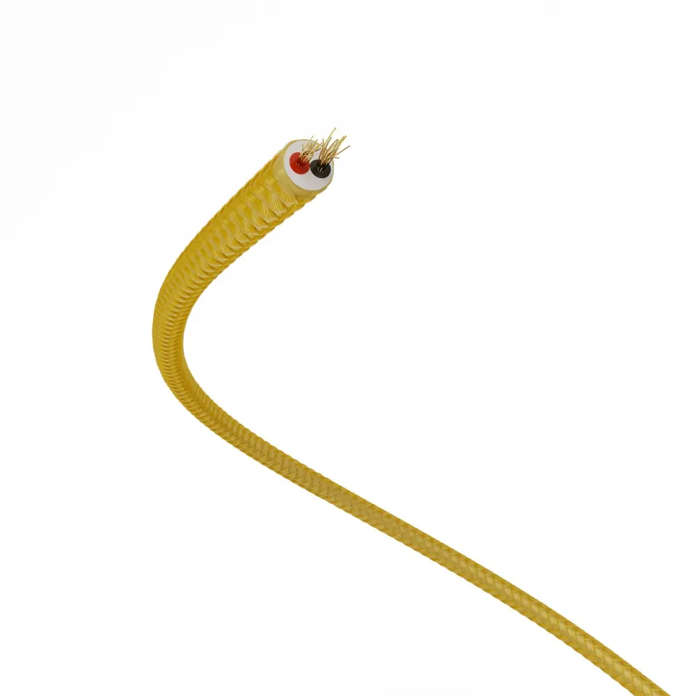 Câble alimentation Extra Basse Tension recouvert de tissu effet soie Or RM05