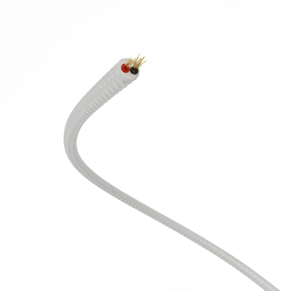 Câble alimentation très basse tension recouvert tissu effet soie argenté RM02