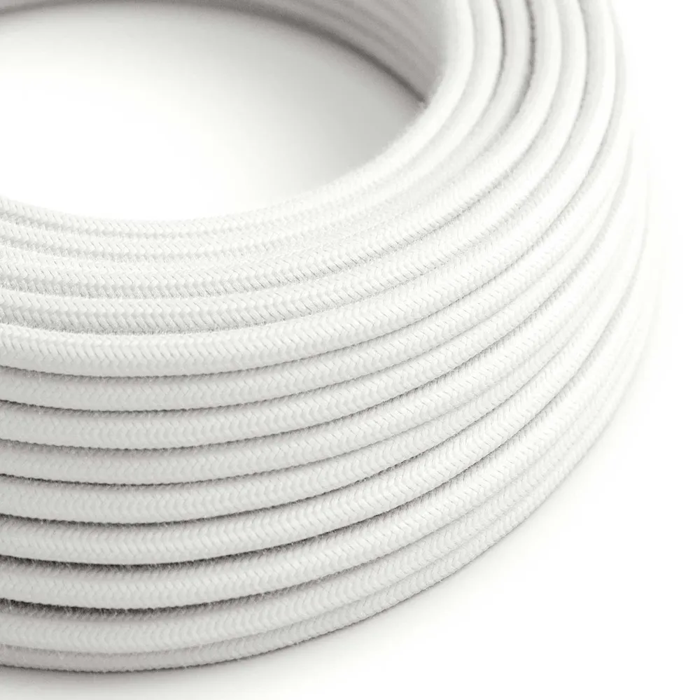 Câble gainé de tissu - Coton blanc RC01 - UL Listed