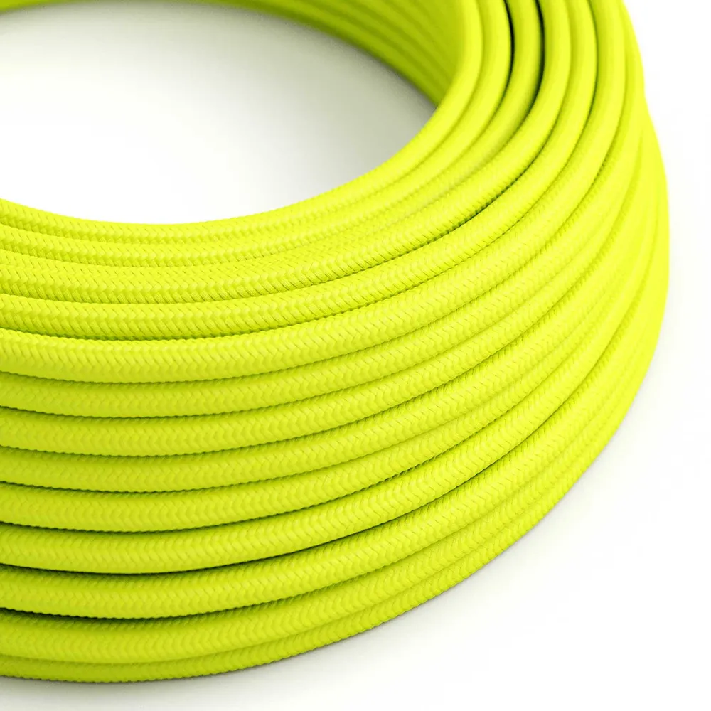 Câble gainé de tissu - Jaune néon RF10 - UL Listed